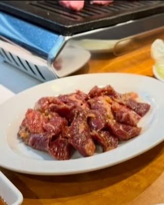 たれをまとった肉の一皿
